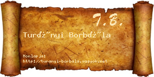 Turányi Borbála névjegykártya